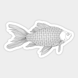 Diamonds Fish Illustration, Fishing Gear Sticker